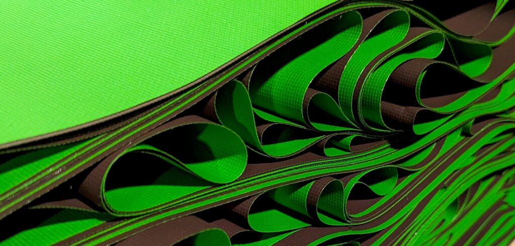green brown fabric covers stacked