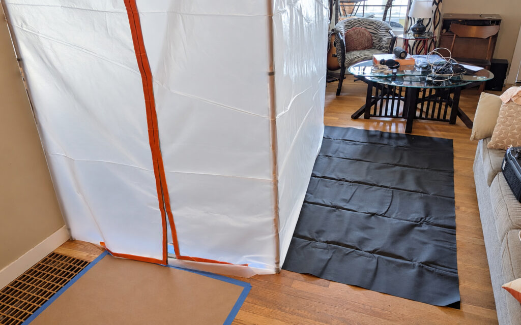 drop cloth entryway protection