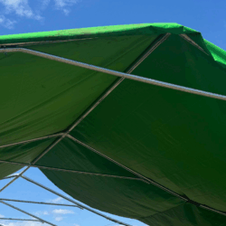 green tarp shelter