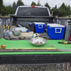 tarp being used for a soil project