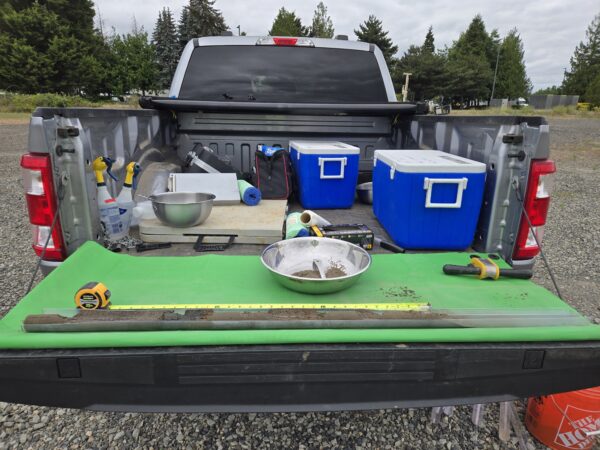 tarp being used for a soil project