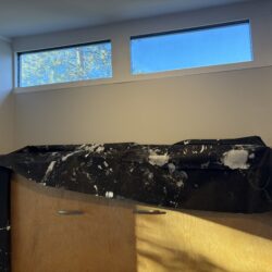 drop cloth covering wood